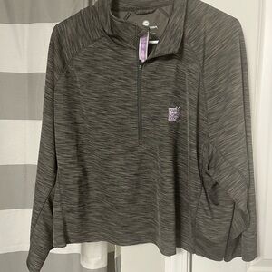 Reebok Gray Hockey Fights Cancer Quarter-Zip Pullover